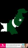 Pakistan flag map Affiche