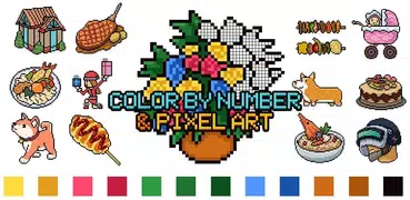 cor por número e pixel art