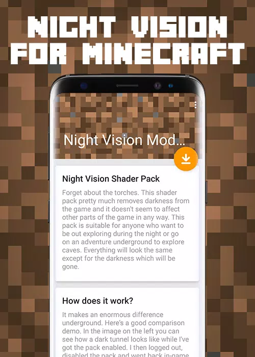 Android向けのnight Vision Mod For Minecraft Apkをダウンロードしましょう