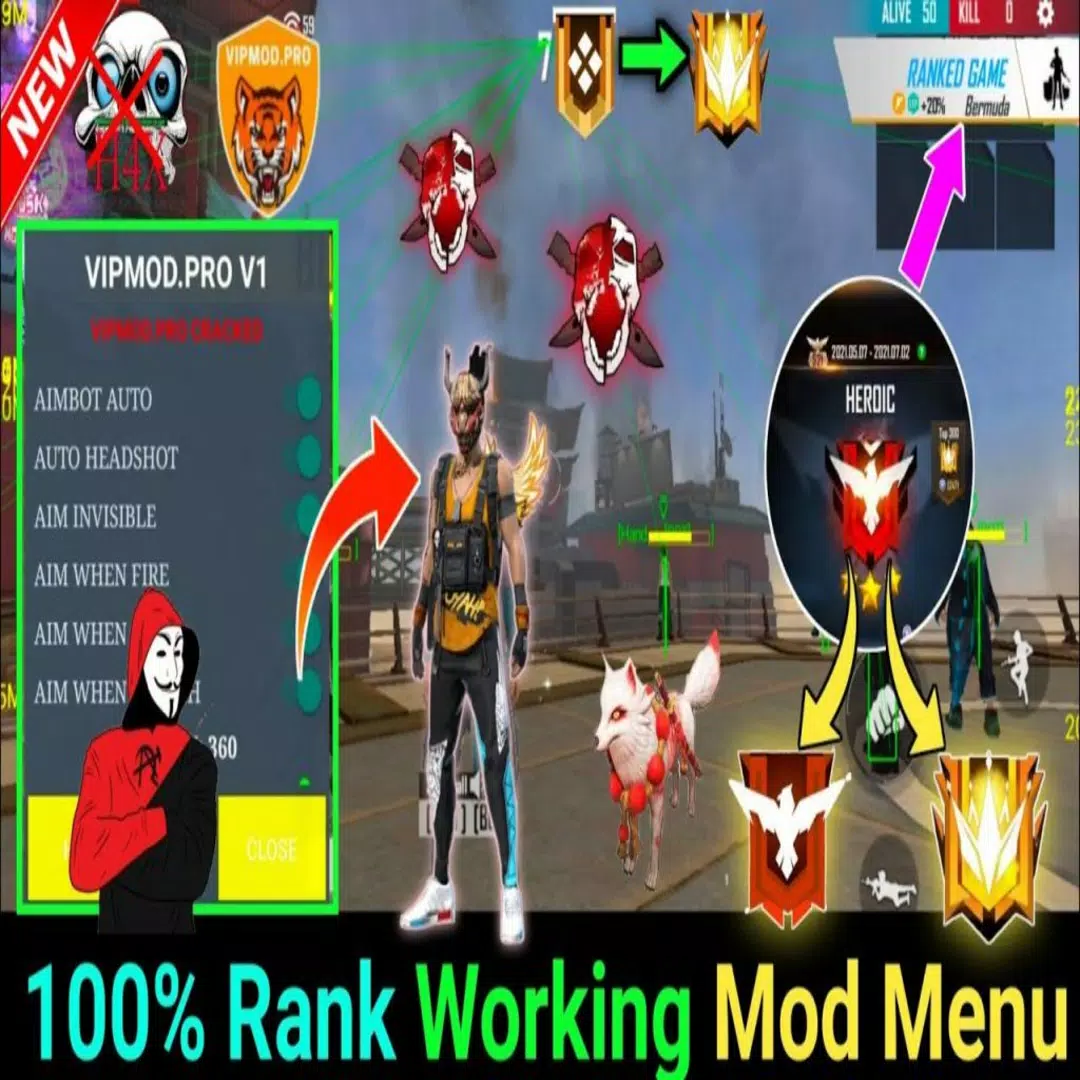 FFH4X Mod Menu Fire Hack FFH4‏ 3.0 APKs Download -  com.ffh4x.headshot.arabox.inc