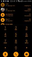 Dialer Theme Flat Black Orange captura de pantalla 1