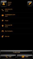 Dialer Theme G Black Orange capture d'écran 3