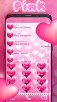 Pink Hearts Dialer Theme capture d'écran 1