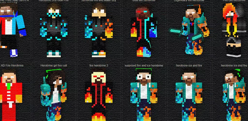 Fire and Ice Herobrine Girl, Nova Skin