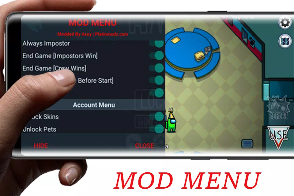 Apk Mod Menu Among Us By Platinmods, Always Impostor, Auto