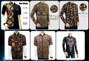 desain baju batik pria modern poster