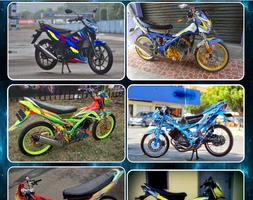 desain modifikasi motor satria poster