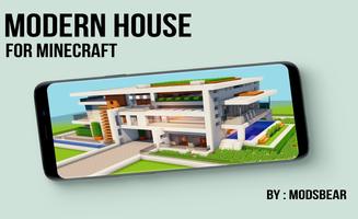 Poster MCPE Mods - Modern House For Minecraft PE