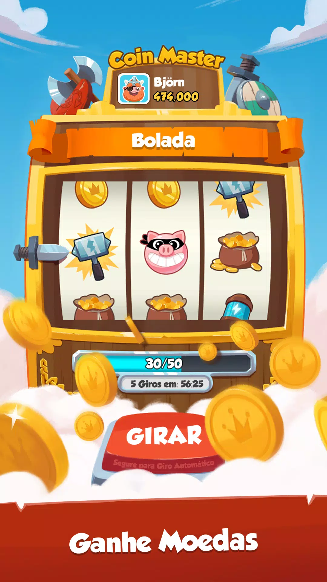 Giros e Moedas Grátis link Coin Master APK برای دانلود اندروید