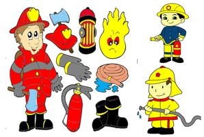 coloriages de pompier Affiche