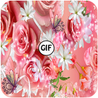 Pink Rose Butterfly Live Wallpaper icône