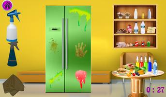 소녀를 위한 냉장고 청소 게임 포스터