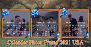 Calendar Photo Frame 2021 USA الملصق