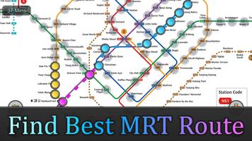 Маршрут карты MRT Сингапура постер