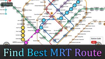 Singapore MRT Map Route 新加坡地铁 plakat