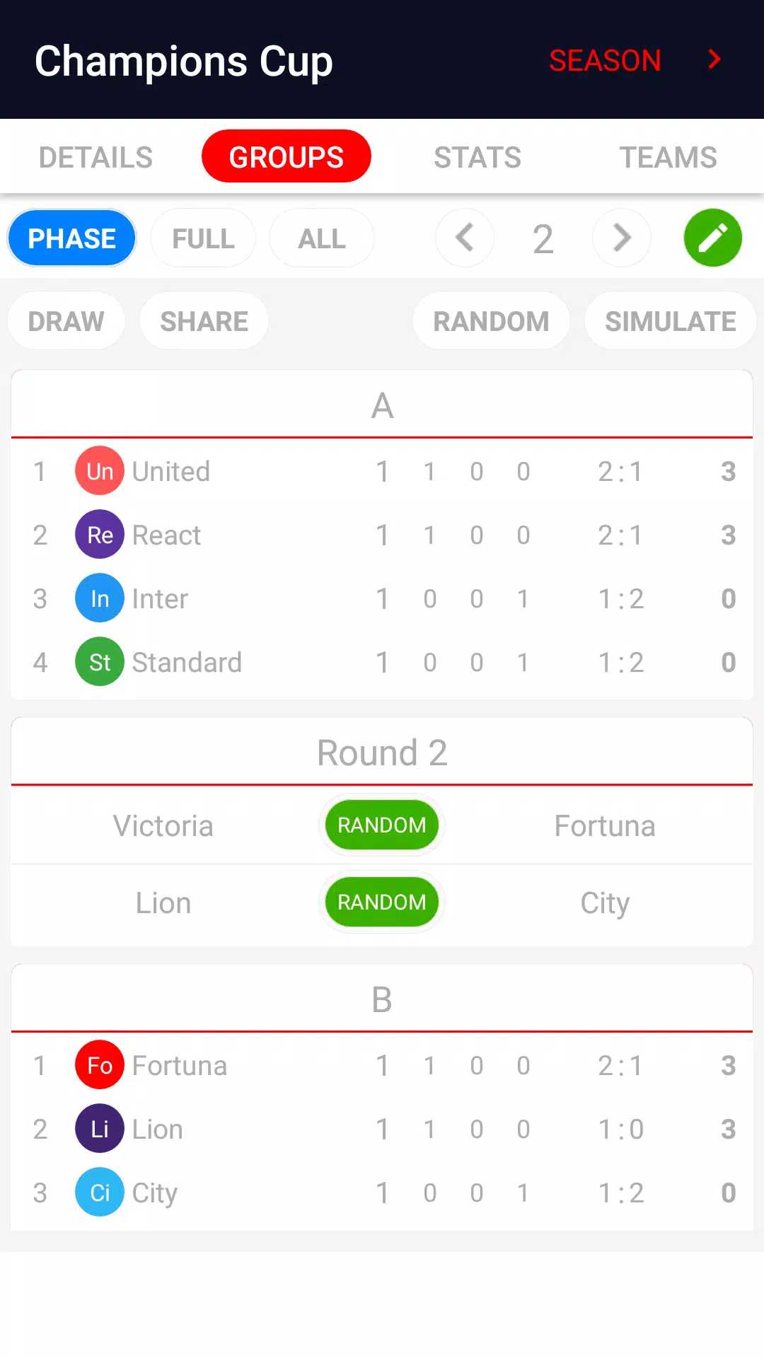 Tournament Manager for Android - Download the APK from Uptodown