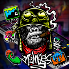 Motyw Graffiti Małpy ikona