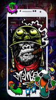 پوستر Monkey Graffiti Theme