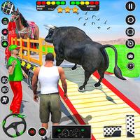 Animals Transport Truck Games پوسٹر