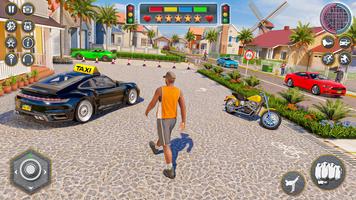 Stadt Taxi Sim Taxi Spiele 3d Plakat