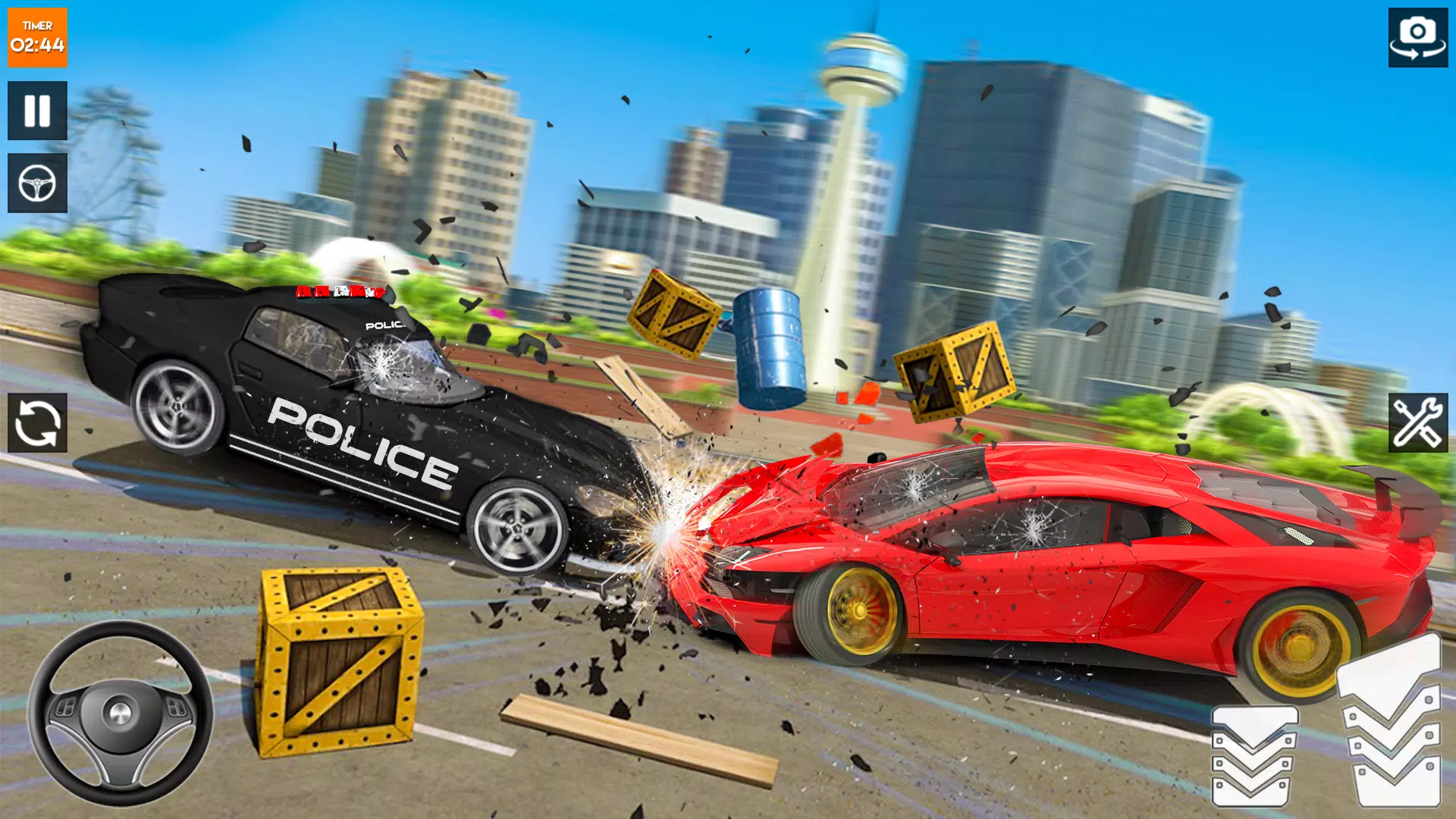 Android 用の 警察の車のゲーム 車のクラッシュ3d Apk をダウンロード