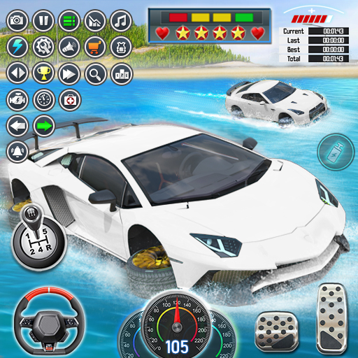 水上賽車3d：汽車遊戲