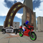 Rally Cop moto poursuite en voiture icône