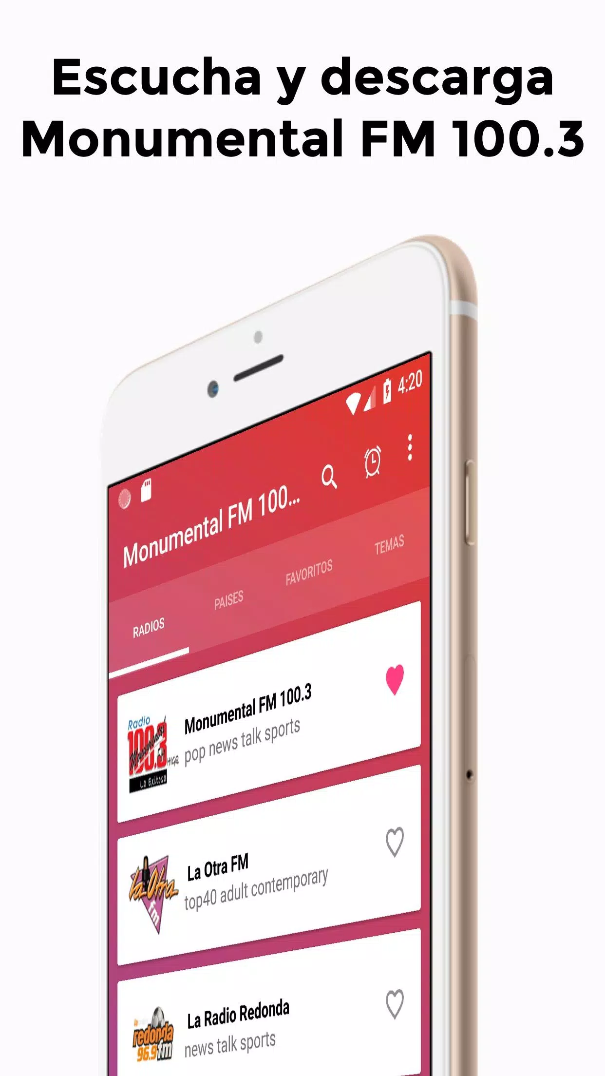 Descarga de APK de Monumental FM 100.3 Radio Republica Dominicana para  Android