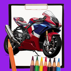 Livre de coloriage de motos icône