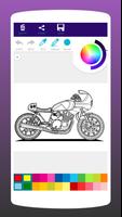 Livre de coloriage de motos Affiche