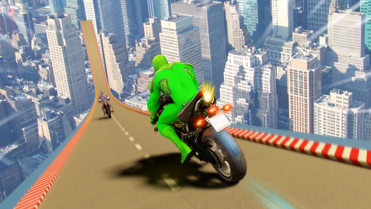 Superhero Bike Stunt GT Racing - Mega Ramp Games 2 untuk Android - Muat Turun APK