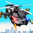 Flying Helicopter Police Robot Car Transform Game-APK