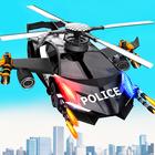 Flying Helicopter Police Robot Car Transform Game-icoon