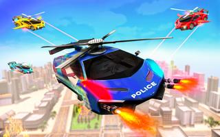Flying Helicopter Police Robot Car Transform Game Affiche