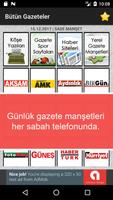 Gazete Manşetleri - Gazete Oku Plakat