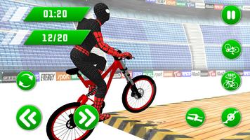 Superheld BMX Fahrrad Stunts Track Plakat