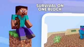 One Block Sky Block Minecraft poster