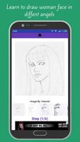 Learn to Draw Woman Face Step  Ekran Görüntüsü 3