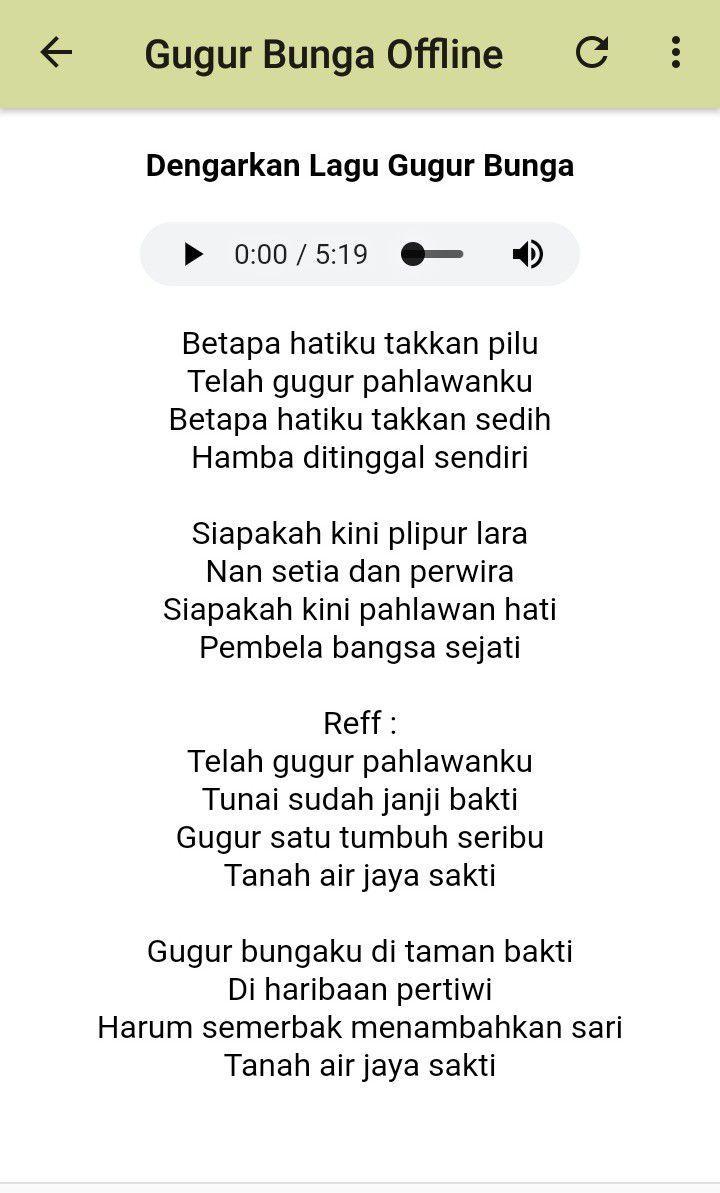 Gambar Lirik Lagu Gugur Bunga Koleksi Gambar Bunga