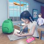 虛擬 高 學校 女孩 遊戲 學校 模擬器 3D 圖標