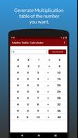 Multiplication Table - Math پوسٹر