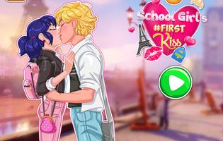 School Girl's #First Kiss - Kiss games for girls Affiche