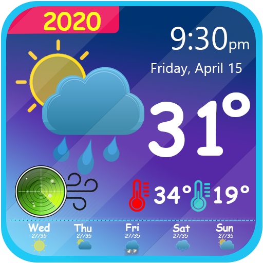 Previsão do Clima ao vivo e Widget Relógio