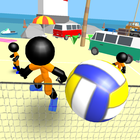 Stickman voleibol en la playa icono