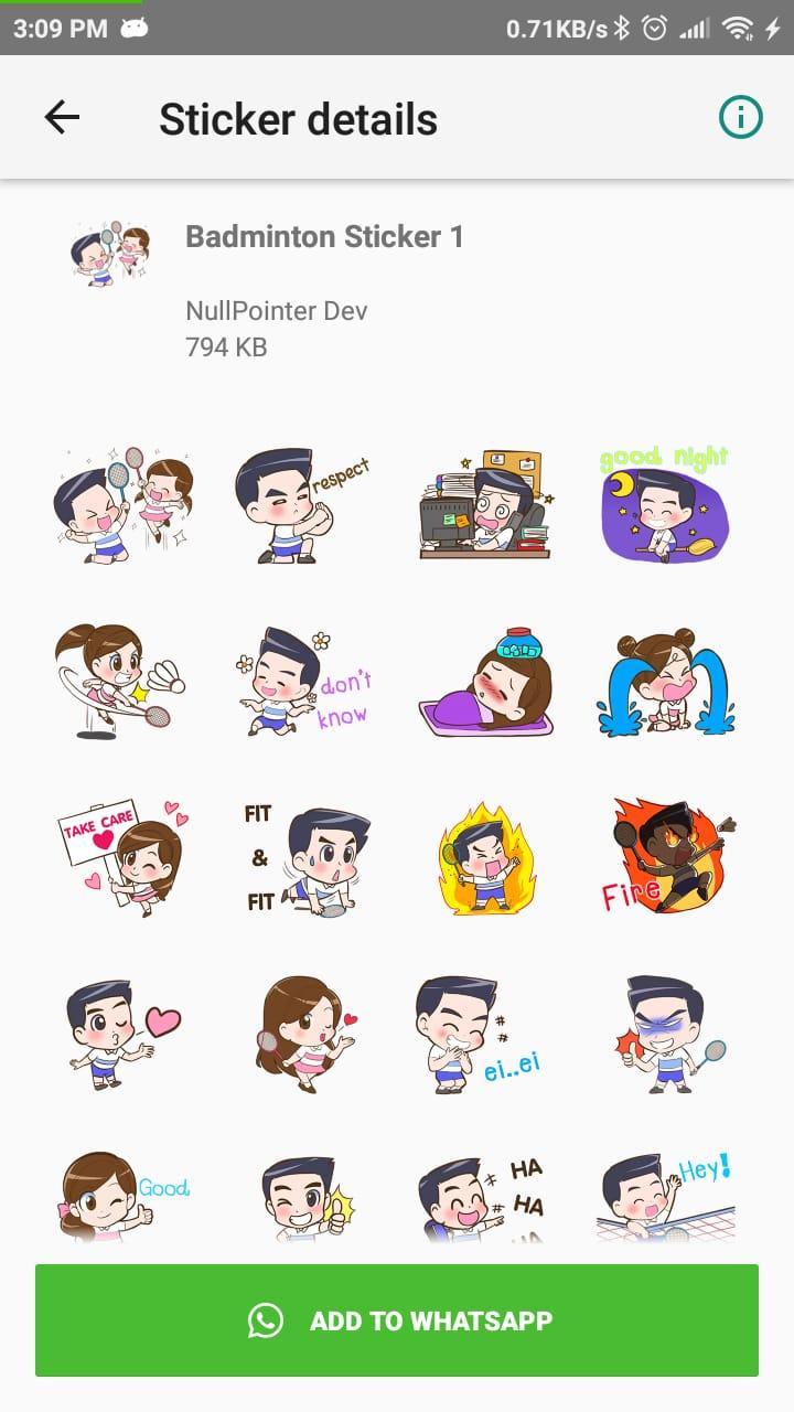 Sticker For Whatsapp Badminton Lovers Sticker Fr Android Apk