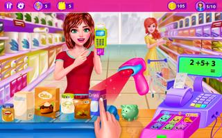 Girl Cashier -Grocery Shopping পোস্টার