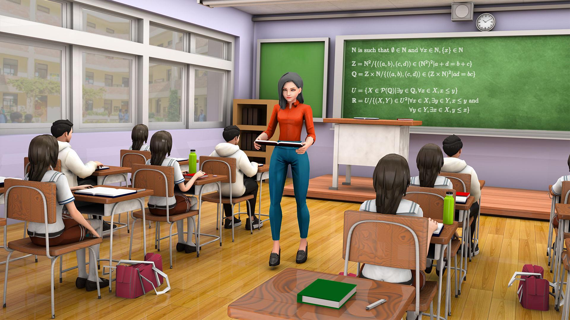 Игра в учителя. Симулятор школьника. School game. Teacher Simulator на русском.