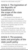 On State Youth Policy. Law of Kazakhstan captura de pantalla 1