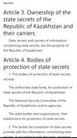On State Secrets. Law of Kazakhstan captura de pantalla 3