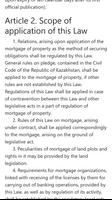 On Mortgage of Immovable Property. Law of KZ captura de pantalla 2